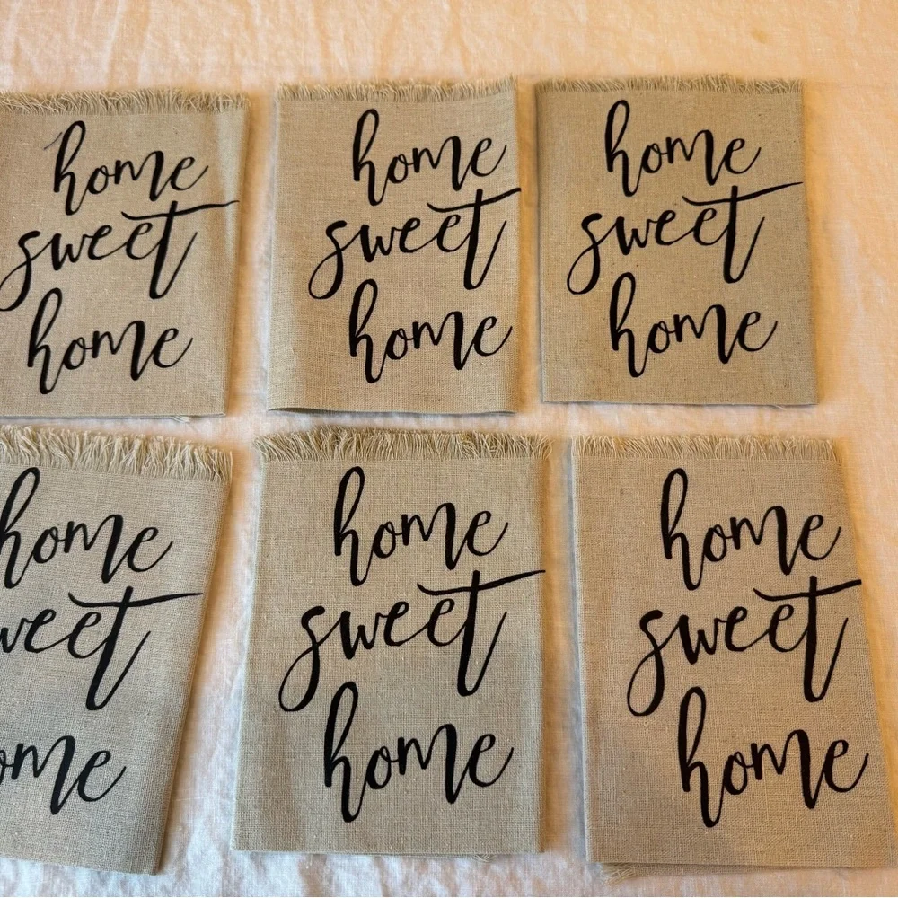 Home Sweet Home Burlap napkins